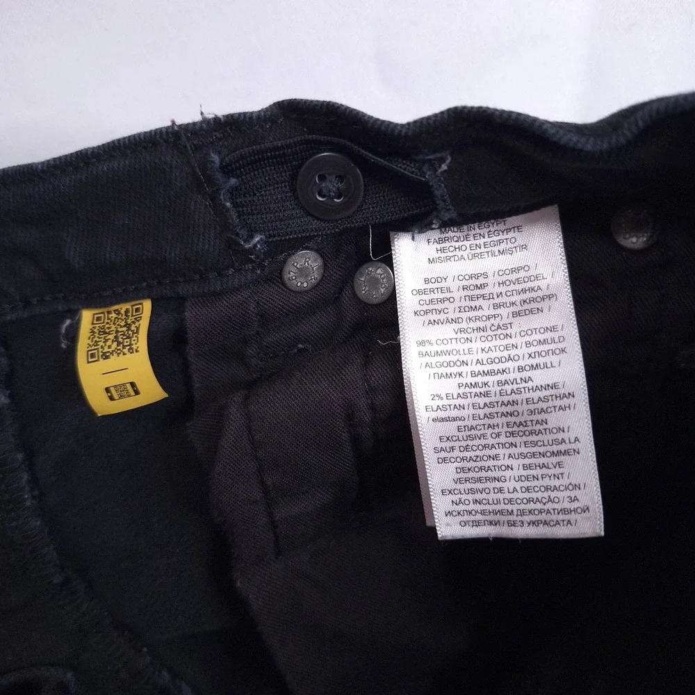 Polo Ralph‎ Lauren Hampton Straight Jeans kids Sz 7 Black Adjustable Waist Denim